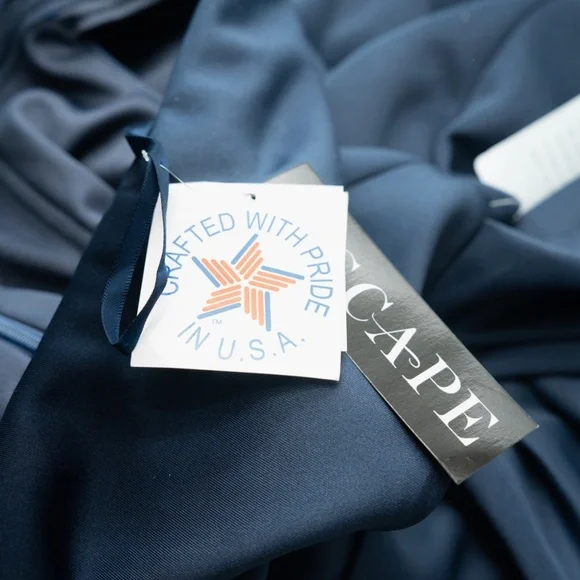 Xscape Jenny Long‎ Scuba Off The Shoulder Rouched Dress - Picture 3 of 12